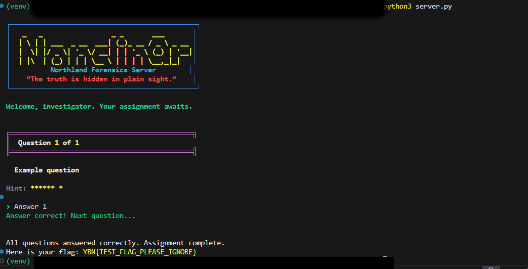 Screenshot of TriviaServer
